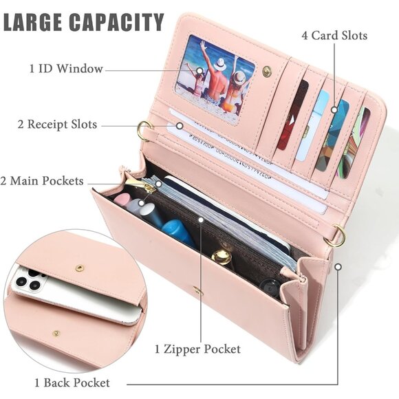 Small Crossbody Bag Polyester Women Cell Phone Wallet Purse with Card Slots - Picture 2 of 6